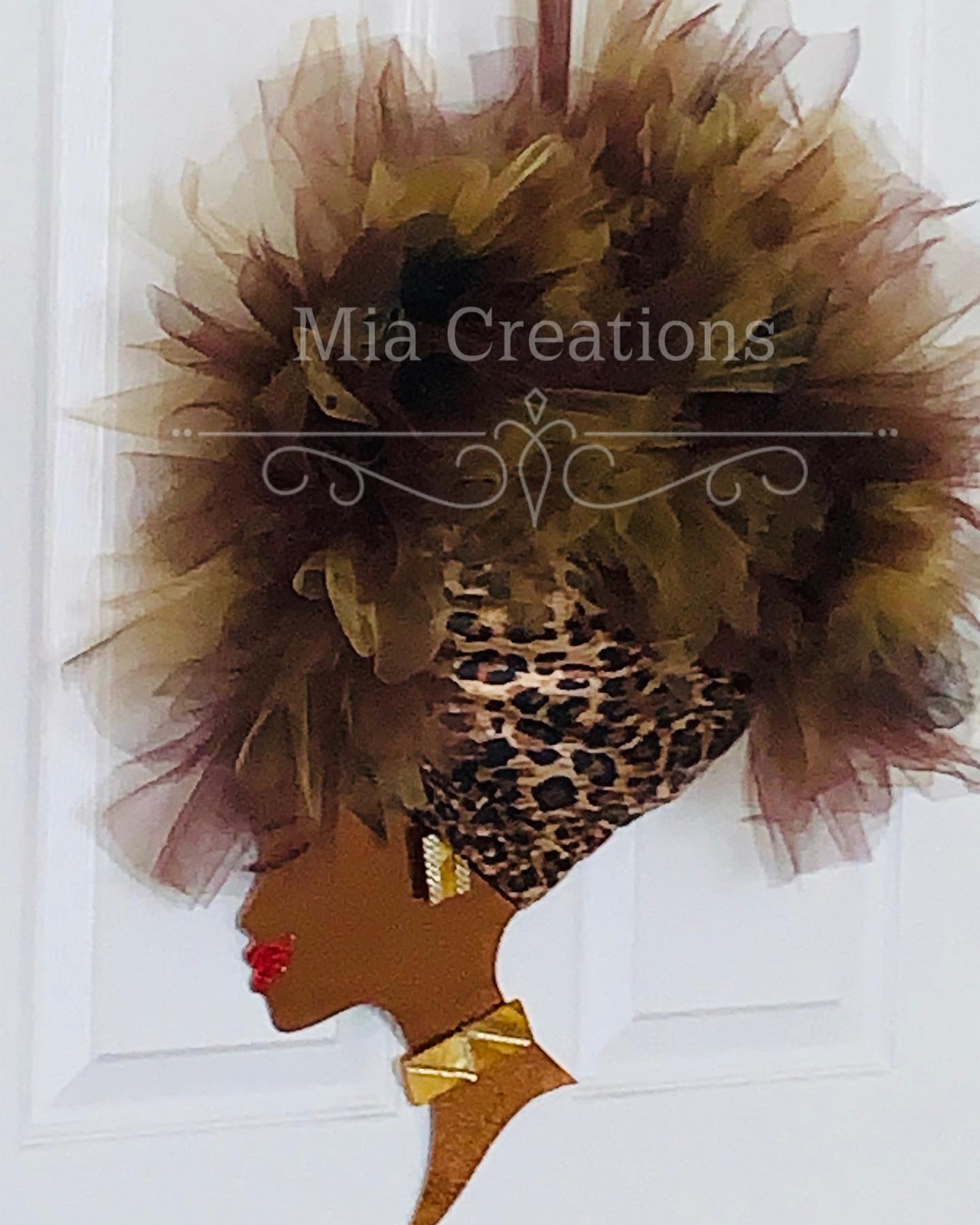 Earth tones leopard print wreath